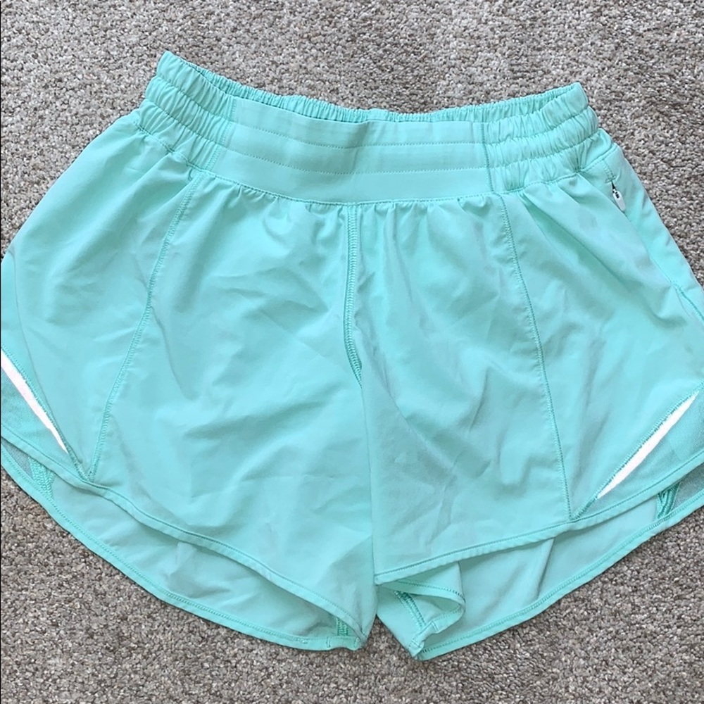 mint green lululemon shorts